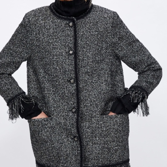 Zara tweed jacket with metallic thread - Picture 2 of 5